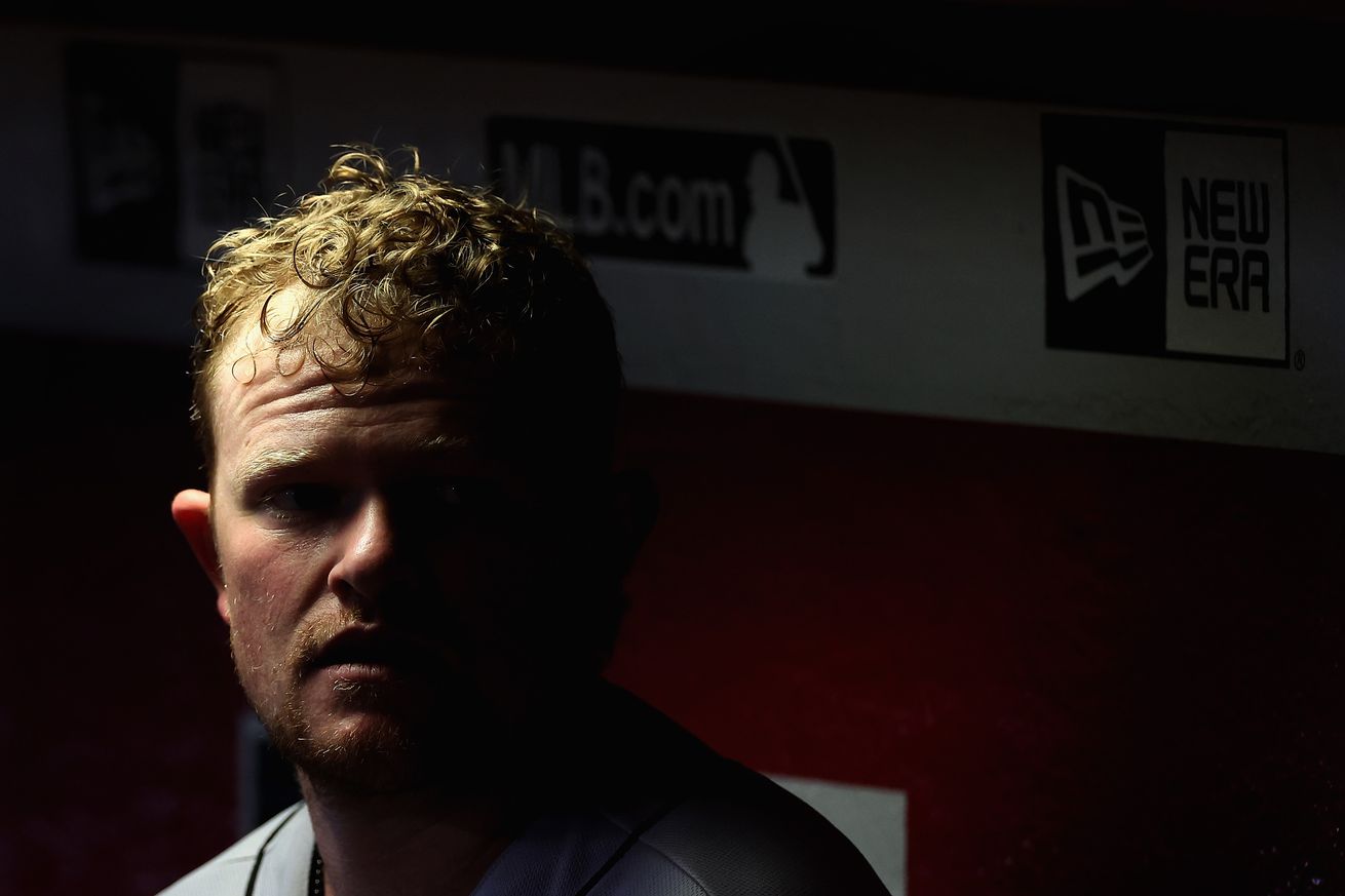 Logan Webb in the dugout