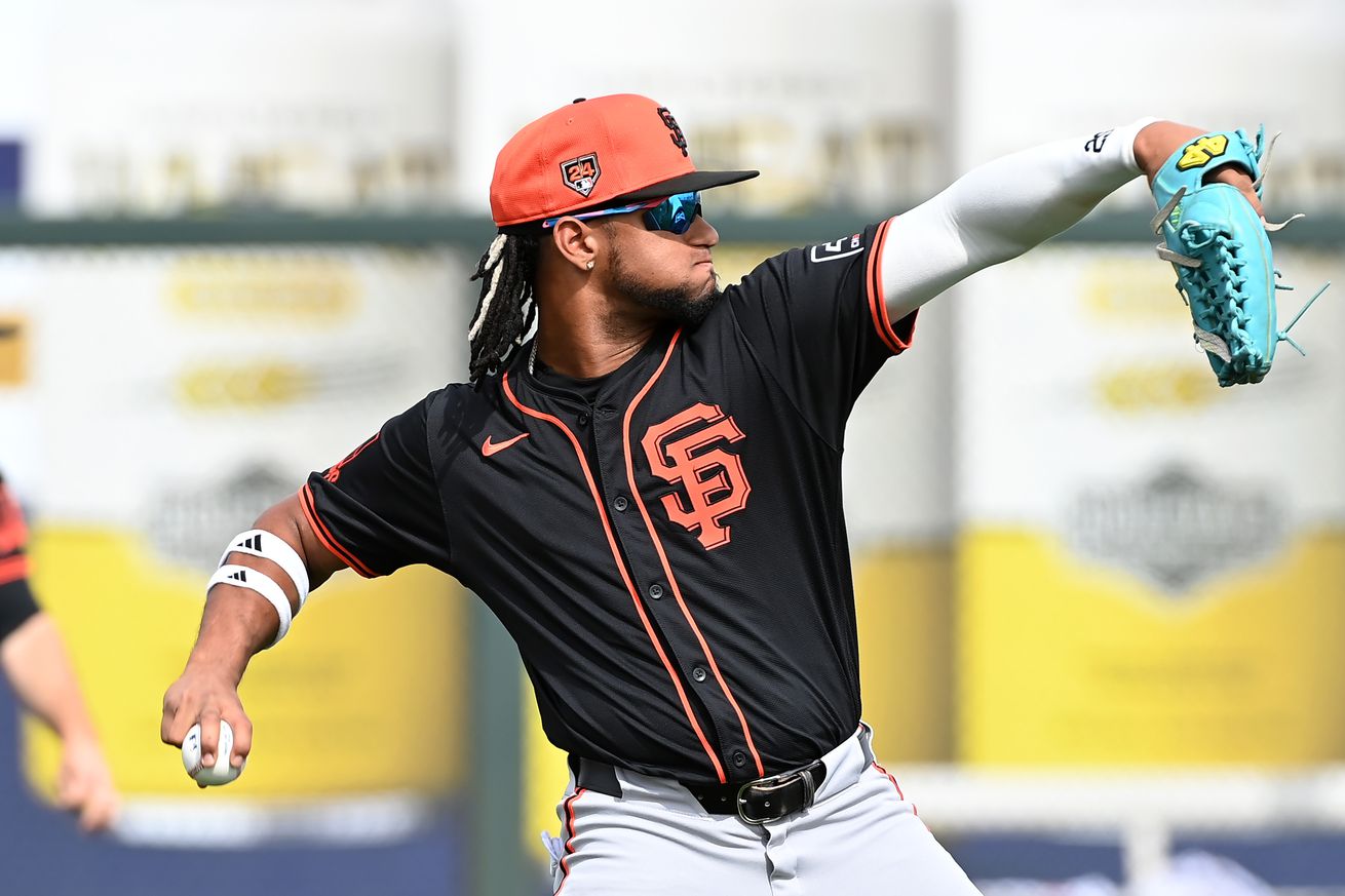 Luis Matos throwing a baseball. 