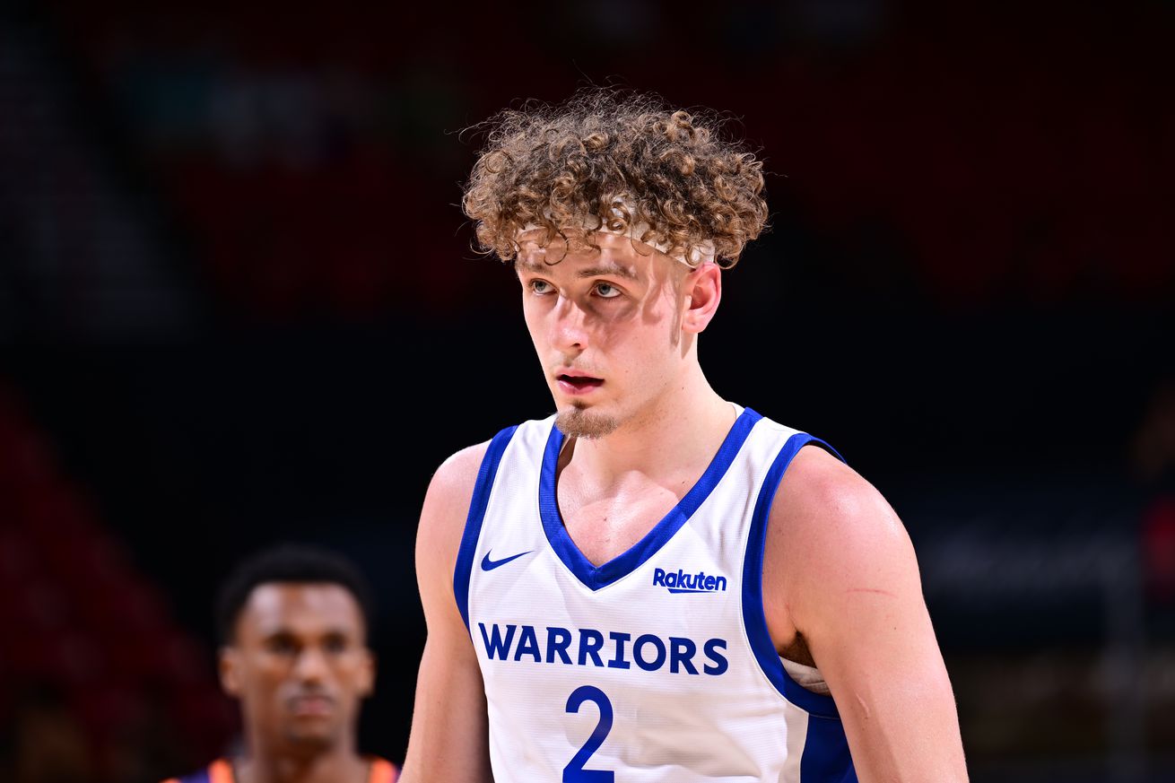 Close up of Brandin Podziemski during a Summer League game. 