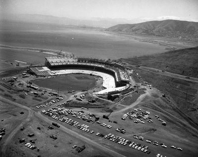 Aerial Photo of San Francisco, July 2, 1959 Candlestick Park under construction