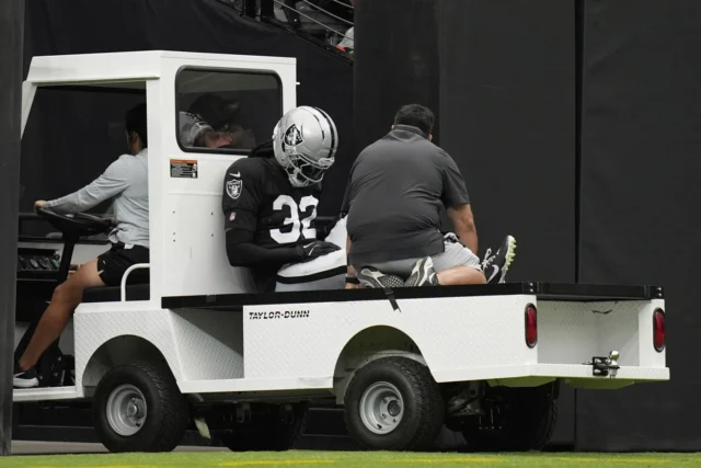 (AP Photo/John Locher) Lonnie Johnson, Raiders